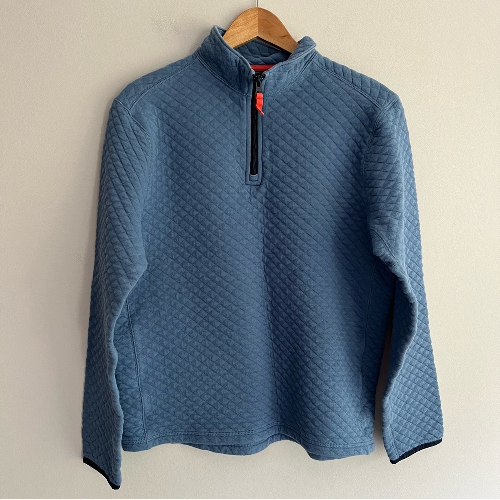 J. Crew Blue Zip Up Quilted Sweatshirt size Medium